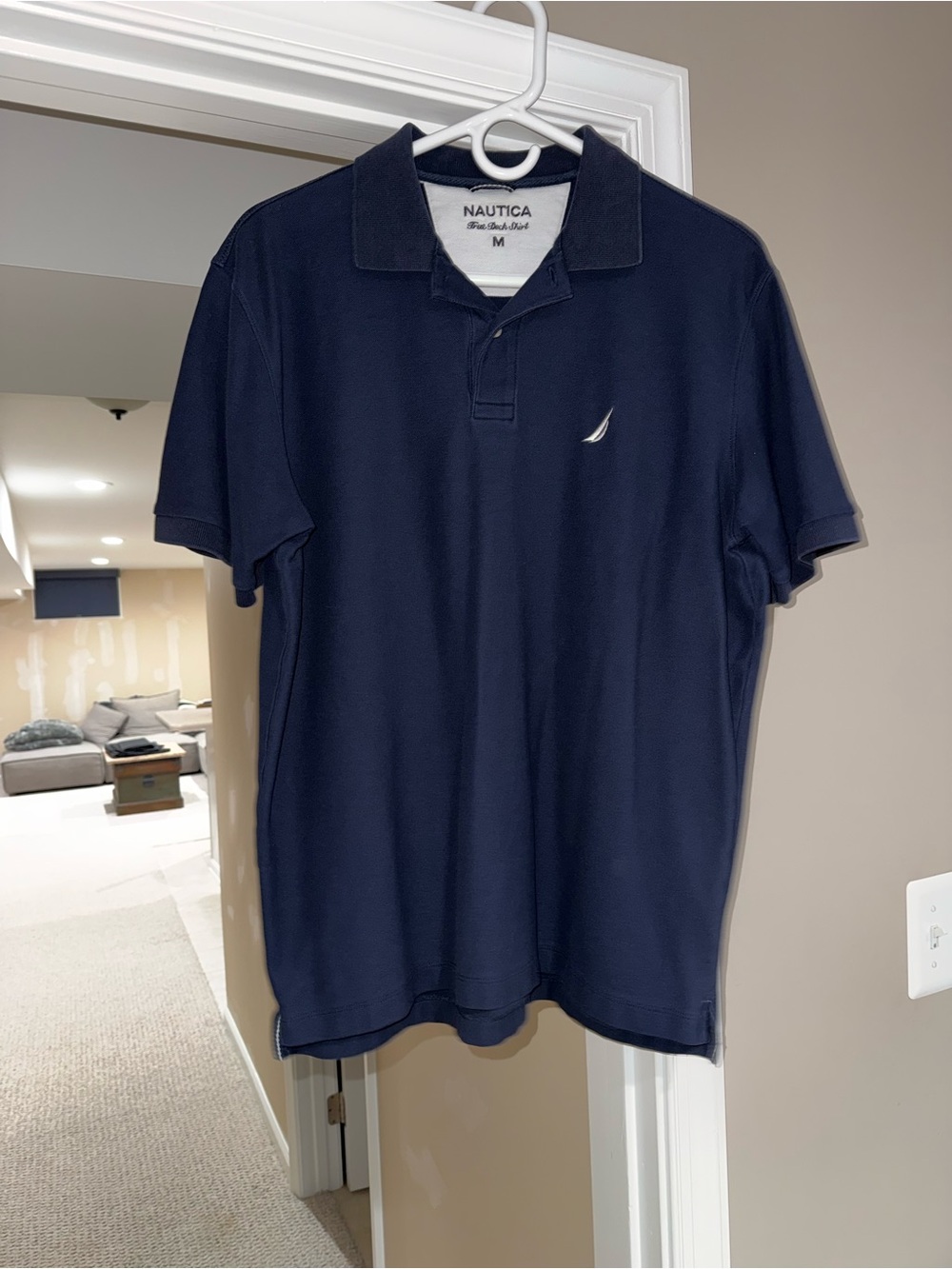 Nautica Men's Dark Navy Short Sleeve Polo with Sail Logo